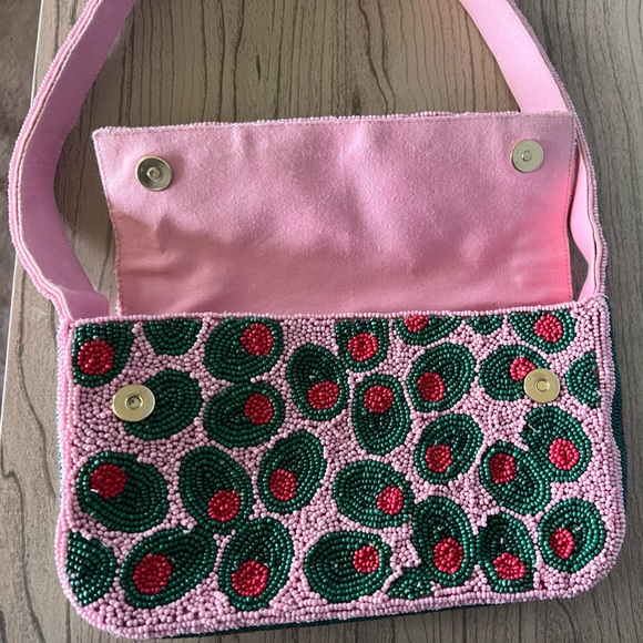 Anthropologie Pink Olive Beaded Purse - Picture 7 of 10